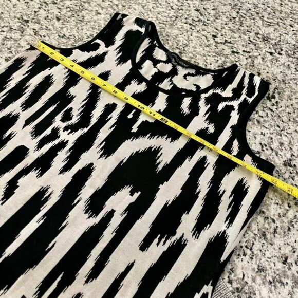 MING WANG ANIMAL PRINT MID LENGTH SCOOP NECK KNIT TANK TOP Sz M SOPHISTICATED - Picture 5 of 15
